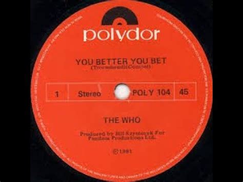 you better you bet lyrics|The Who .